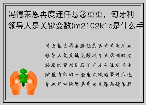 冯德莱恩再度连任悬念重重，匈牙利领导人是关键变数(m2102k1c是什么手机)